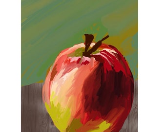 Apfel Gemälde,Wallpaper,Grußkarte,Wohndeko,digital,Kunst,handgemalt