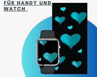 Hintergrund Herzen Smartphone + Watch,Liebe Valentinstag