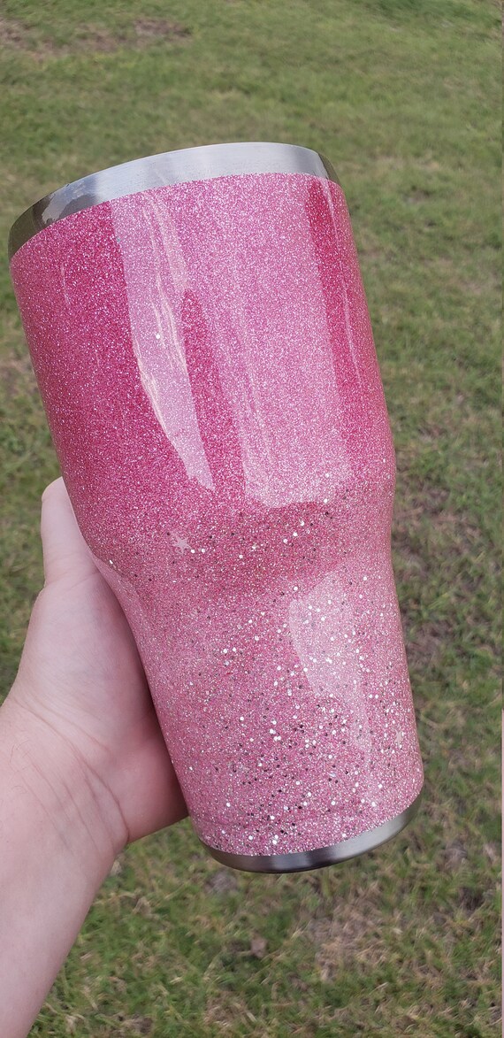 Light Pink Dark Pink Yeti Tumbler Pink Ombre Glitter Tumbler Glitter Dipped Yeti Glitter Tumbler 20 30 40 Oz Tumbler Custom Tumbler