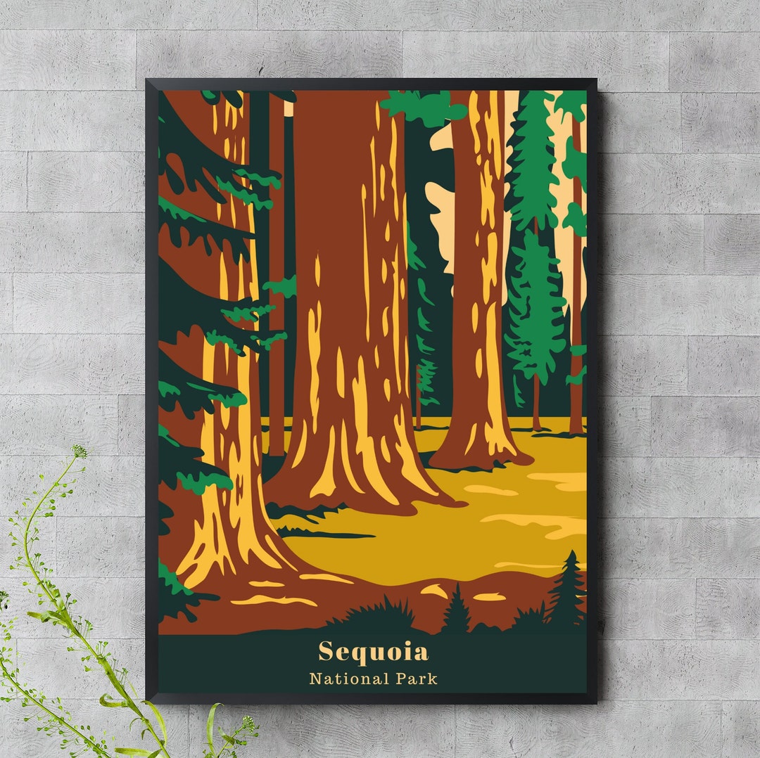 Sequoia National Park Posters National Park Wall Art National Park Gift