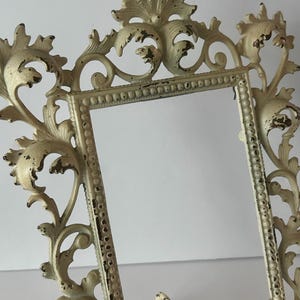 Vintage Ornate Cast Iron Picture Frame pedestal leg
