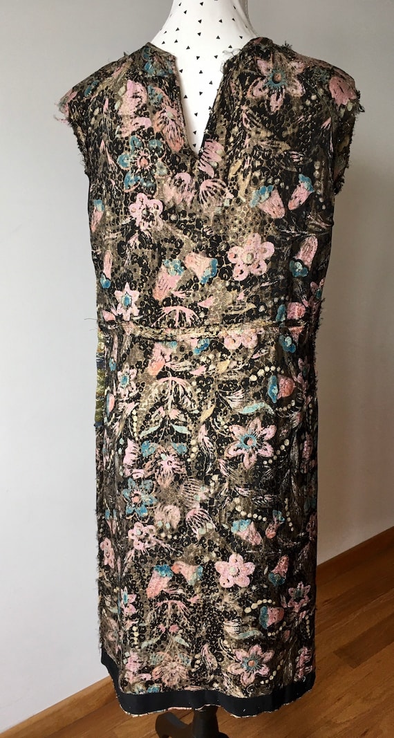 1960s dress made out of a 1920s lamé dress