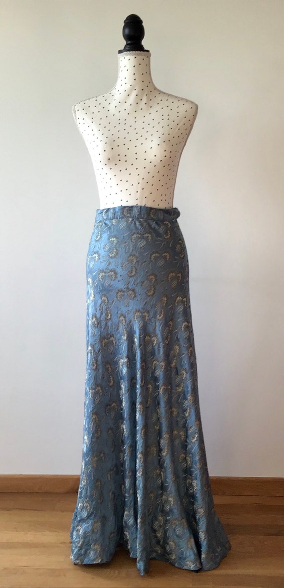 Beautiful 1930s silk brocade floor length skirt
