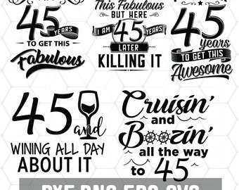 45th Birthday Svg Etsy 45th Birthday Svg Etsy