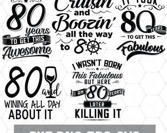 Download 80th Birthday Svg Etsy