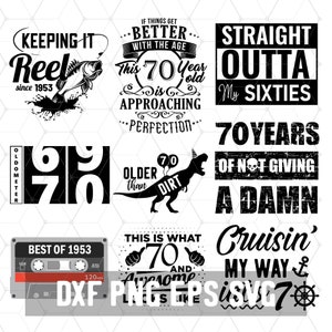 70e verjaardag - grappige 70 jaar Svg - verjaardag 70 - digitale download - Oldometer verjaardag Cricut - Craft Supplies - gesneden bestand voor silhouet