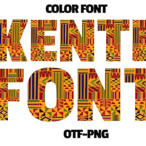Autentico Kente African - Carattere colore motivo - Carattere tipografico digitale OTF