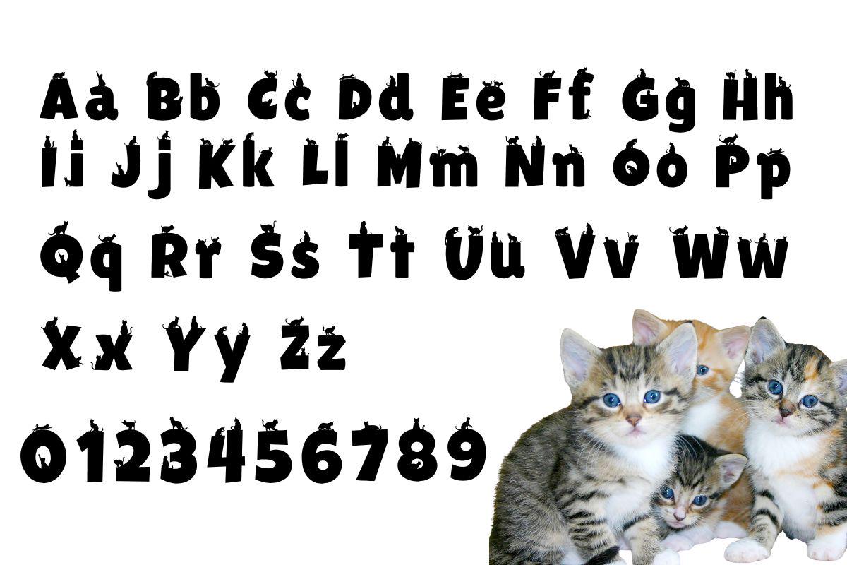 Cat Fonts | OTF and TTF | Uppercase, Lowercase & Numbers