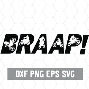 Braap Biker SVG - Download de Biker - SVG de Dirt bike - Pacotes de Motorcross - Design de Dirtbik Youth - Download de vetor Cricut