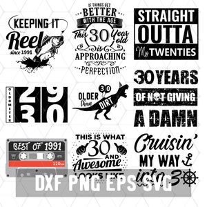 Grappige 30e verjaardag - 30 jaar mannen Svg - verjaardag 30 vader PNG - digitale download - verjaardag Cricut - knutselbenodigdheden - geknipt bestand voor silhouet