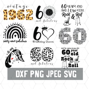 Lustiger 60. Geburtstag - 60 Jahre Svg - Geburtstag 60 PNG - Digital Download - Geburtstag Cricut - Bastelbedarf - Plotterdatei für Silhouette