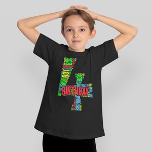 Lustige Jungen 4. Geburtstag - 4 Jahre Png - Vier Geburtstag PNG - Digital Download - Sublimation File