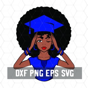 HBCU - Melanin schwarz Absolvent Marine blau - Graduierung Afroamerikanerin - gebildete Königin SVG - PNG Download