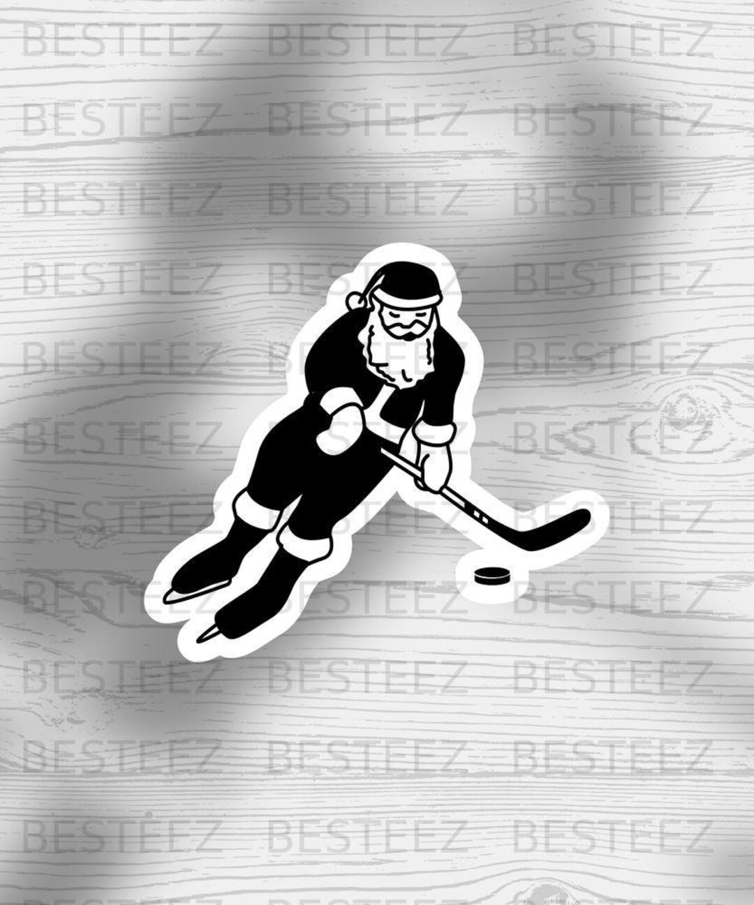 Santa Claus Hockey Svg File Christmas Png Digital Download Cut File for