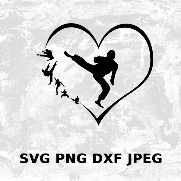 Love Taekwondo Martial Arts SVG, JPEG, PNG, Dxf - Digital Design for Passionate Crafters and Martial Arts Enthusiasts