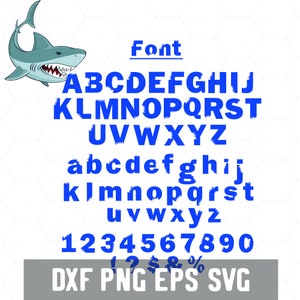 Shark Bite Fonts Svg - Shark Alphabet Fonts Cricut - Digital Download - Bite Mark Letters Lower Case Numbers - Cut File for Silhouette