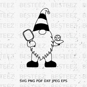 Gnome Pickle Ball Svg File- Christmas Gnomies Png - Digital Download - Cut File for Silhouette