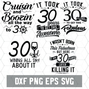 Grappige 30e verjaardag - 30 jaar Svg - Verjaardag 30 PNG - Digitale Download - Verjaardag Cricut - Knutselbenodigdheden - Gesneden bestand voor Silhouet