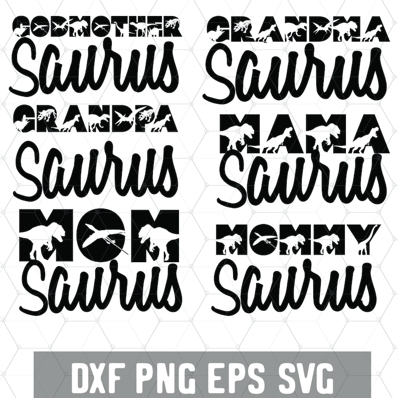 Download Dad Saurus Mom Saurus Dinosaur Svg Dinosaur Bundle Dxf | Etsy