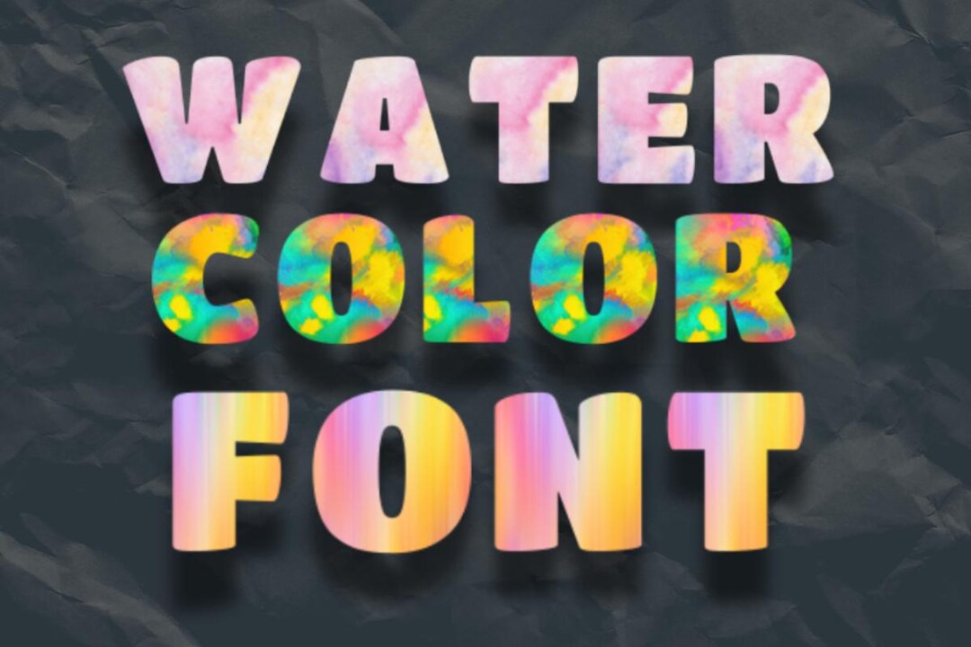 Colours Writing Font 3 Colored Watercolor Fonts | Digital Download | Multicolor Vector Fonts ...