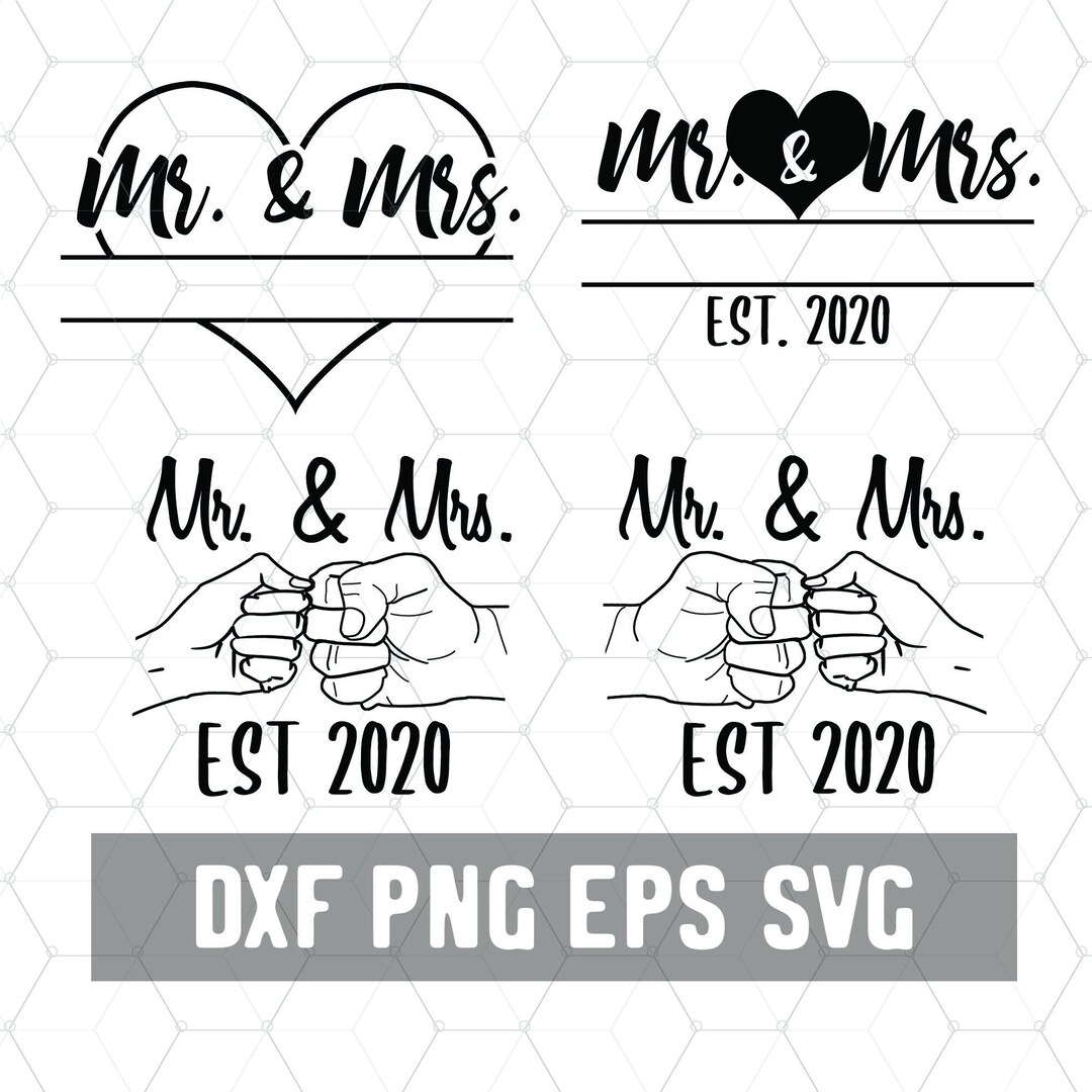 Mr and Mrs SVG - Wedding Cricut - Svg Files Just Married - Husband Wife ...