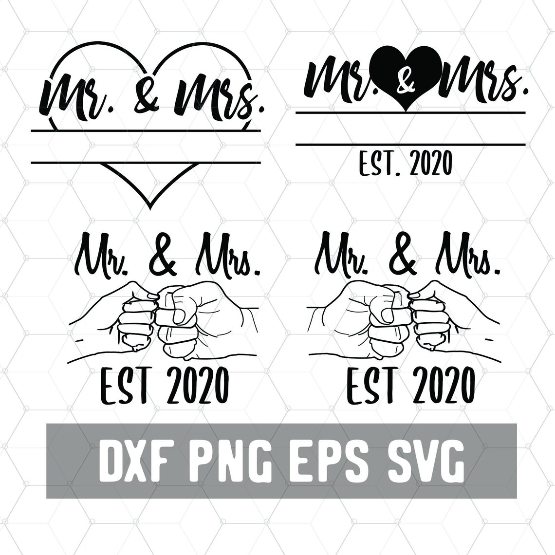 Mr And Mrs Svg Wedding Cricut Svg Files Just Married Etsy