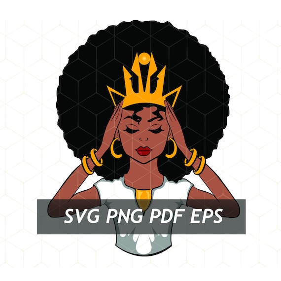 Download Melanin Black Queen With Golden Crown SVG PNG Download | Etsy