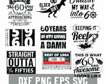 Lustig 60. Geburtstag - 60 Jahre svg - Birthday 60 PNG - Digital Download - Birthday Cricut - Bastelbedarf - Cut File for Silhouette