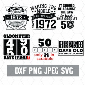 Funny 50th Birthday Bundle - 50 Years Men Svg - Birthday 50 Dad - Digital Download -  Cricut - Craft Supplies - Cut File for Silhouette