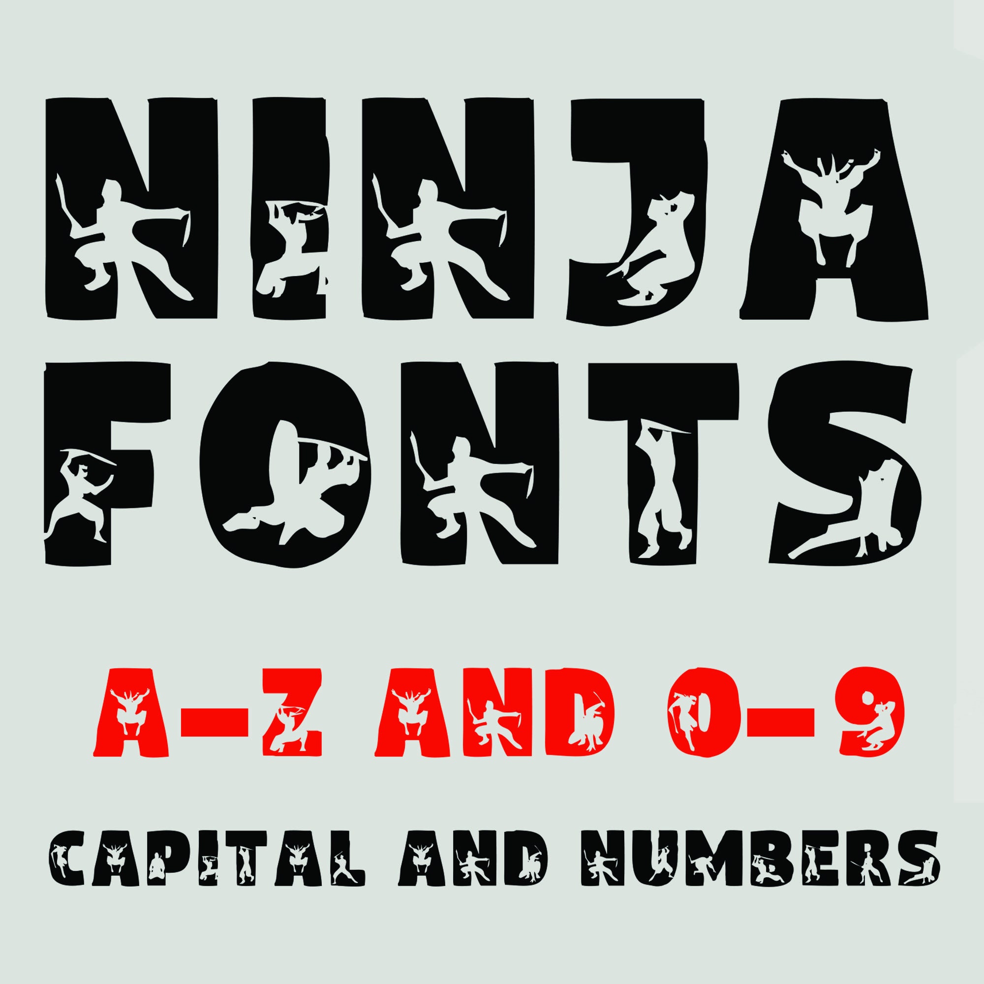 Ninja Fonts OTF and TTF Alphabet Fonts Numbers Martial Etsy UK