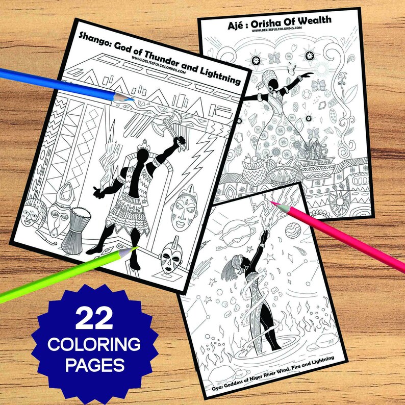 Turumba Coloring Orisha Adult Coloring Pages - Printable Coloring - Yoruba Coloring Page ...