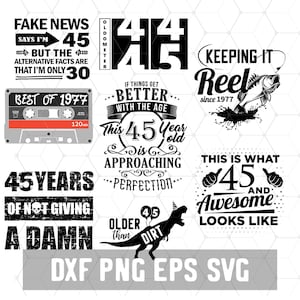 Funny 45th Mens Birthday - 45 Years Svg - Birthday 45 PNG - Digital Download - Birthday Cricut - Craft Supplies - Cut File for Silhouette
