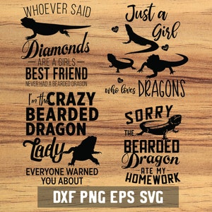 Bearded Dragon Sayings SVG - Funny Reptile - Lizard Lady Dxf - Digital Download - Beardie PNG - Craft Supplies - Cut File for Silhouette