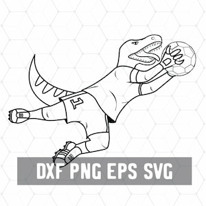 Dino Goalie SVG - T-Rex Svg - Dinosaur Soccer Goalkeeper - Digital Download - Tyrannosaurus Rex - Goalie Save Boys Gift - Crafting Gifts