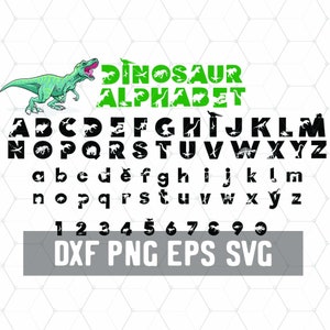 Dinosaur Fonts Svg - Dino Alphabet Fonts Clipart - Digital Download - Dino Letters Lower Case Numbers Cricut - Cut File for Silhouette