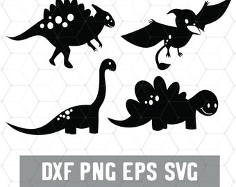 Bay Dinosaurs - Cute Dinos - Dinosaur Svg - Dinosaur Bundle Dxf - Silhouette Trex - Cricut Files - Digital Download  - Dinosaur Vector