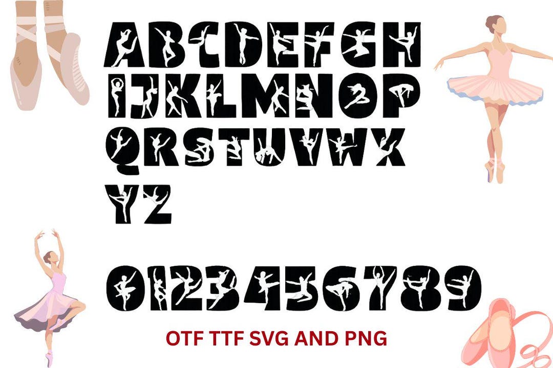 Dance Fonts- OTF and TTF - Alphabet Fonts - Ballerina Dancer Download ...