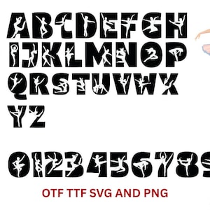 Dance Fonts- OTF and TTF - Alphabet Fonts  - Ballerina Dancer Download - Dance Install