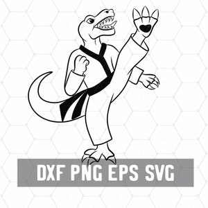 Dino Taekwondo SVG - T-Rex Svg - Dinosaur Karate - Digital Download - Tyrannosaurus Rex - Martial Arts Gift - Crafting Gifts