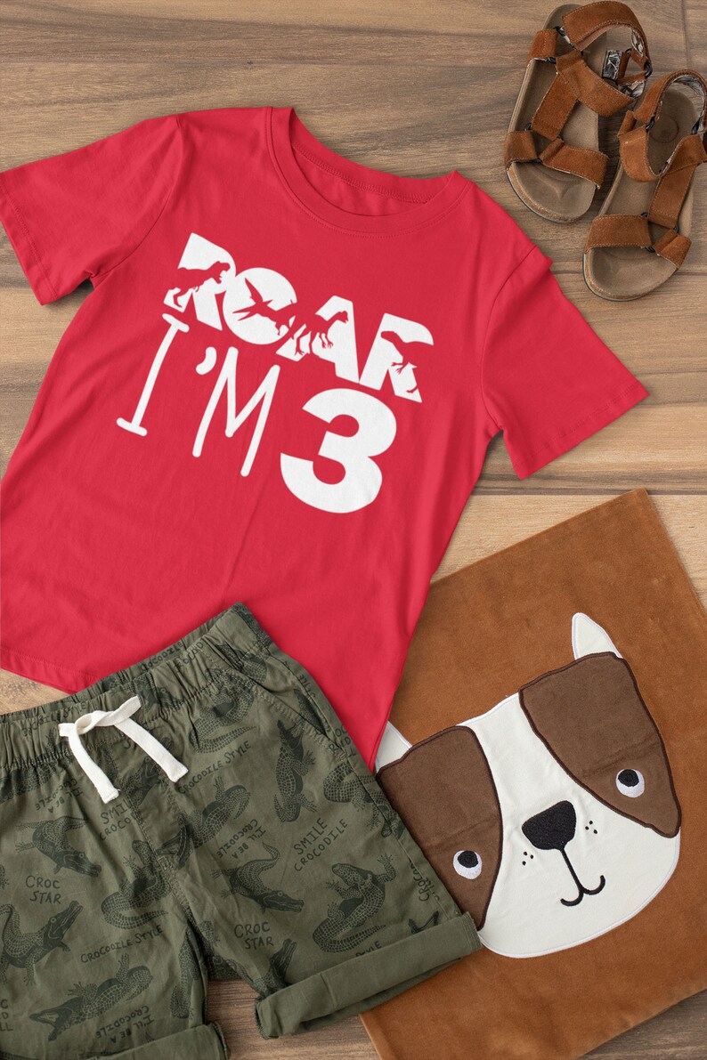 Download Roar I'm 3 Years 3rd Birthday Dinosaur Dinosaur Svg | Etsy