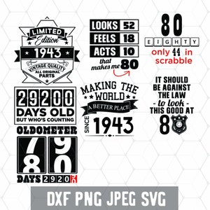 80th Birthday - Funny 80 Years Svg - Birthday 80 - Digital Download - Oldometer Birthday Cricut - Craft Supplies - Cut File for Silhouette