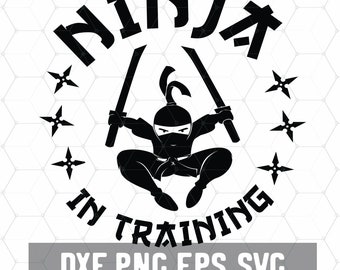 Ninja In Training SVG - Ninja Fighter Svg - Martial Arts - Digital Download - Ninja Silhouette - Ninja Party - Cut File for Silhouette