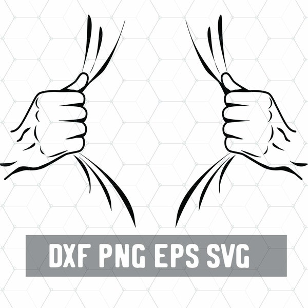 Tear Away SVG - Ripped Shirt Svg - Open Shirt - Digital Download - Fist Bump PNG - Craft Supplies - Cut File for Silhouette