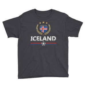 Island Flagge Jugend Kurzärmeliges T-Shirt