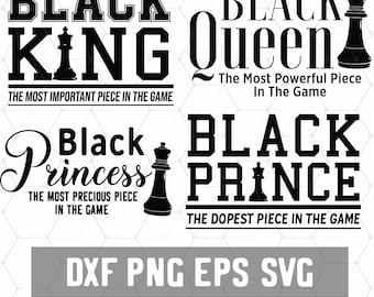 Black Queen Most Powerful Piece- Black Girl Magic - Black King SVG - Black Princess - Prince - Dope Black King SVG - Cricut Vector Download