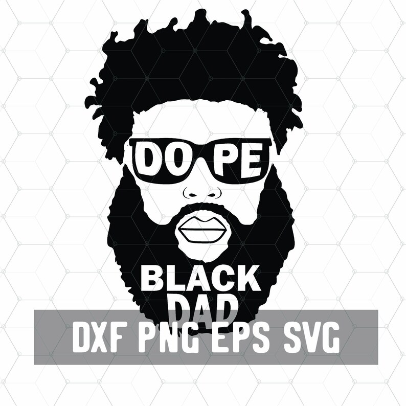 Download Dope Black Dad SVG Bearded Bald Black Man Download Black ...
