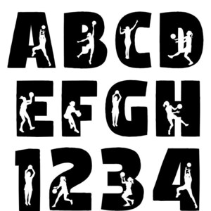 Netball Font - OTF TTF - Uppercase Letters and Numbers - Installable ...
