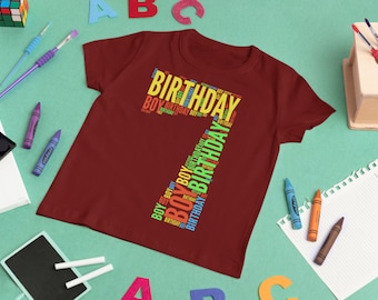 7th Birthday Boy File- Birthday Boy Png - Sublimation - Digital Download - Party Favor - Transparent Background