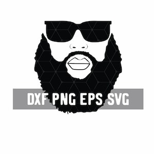 Black Dad SVG- Bearded Bald Black Man Download - Black Fathers Gift - Afro King Father - Cricut Vector Download