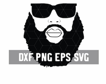 Black Dad SVG- Bearded Bald Black Man Download - Black Fathers Gift - Afro King Father - Cricut Vector Download